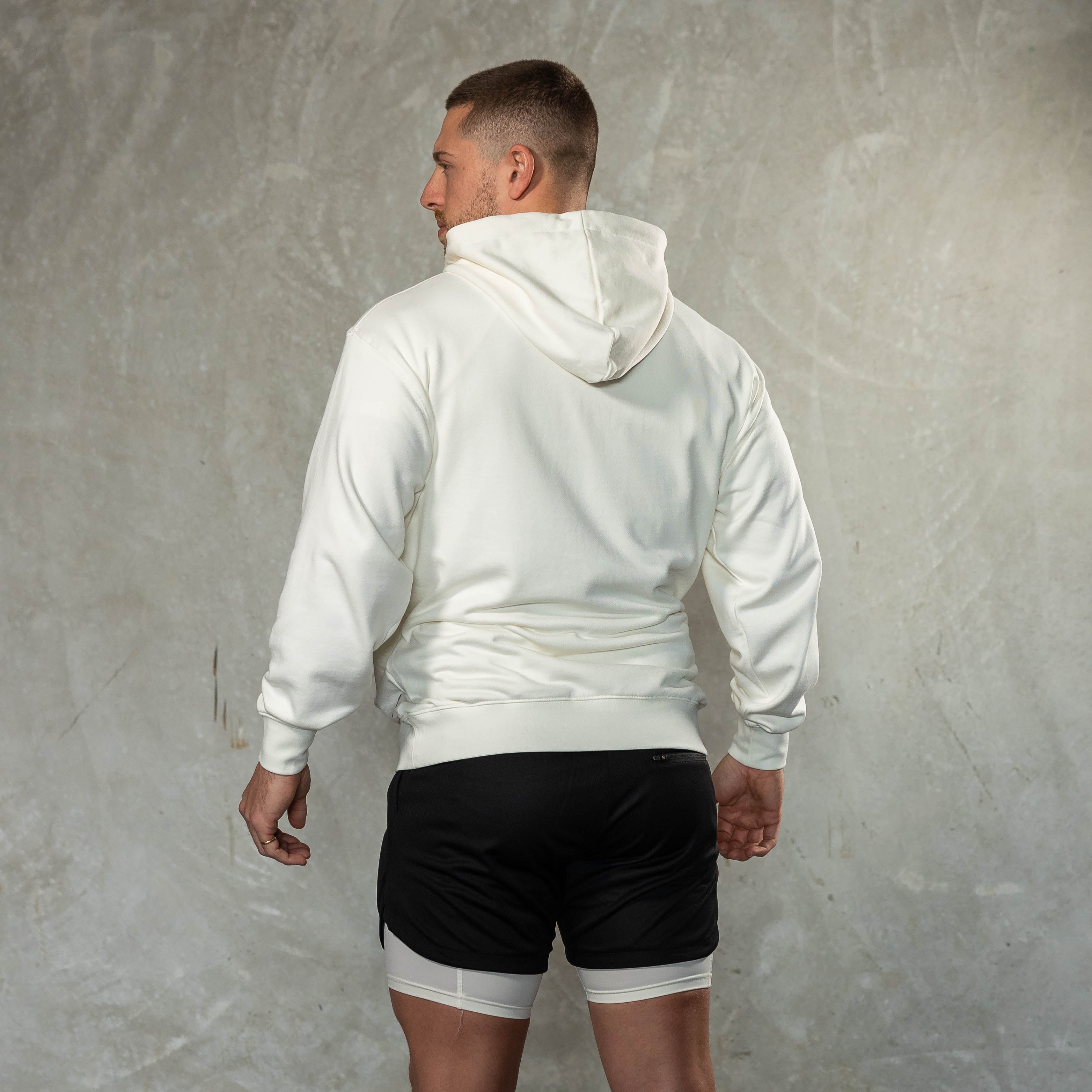 EMBOSSED French-Terry Hoodie [Ivory]