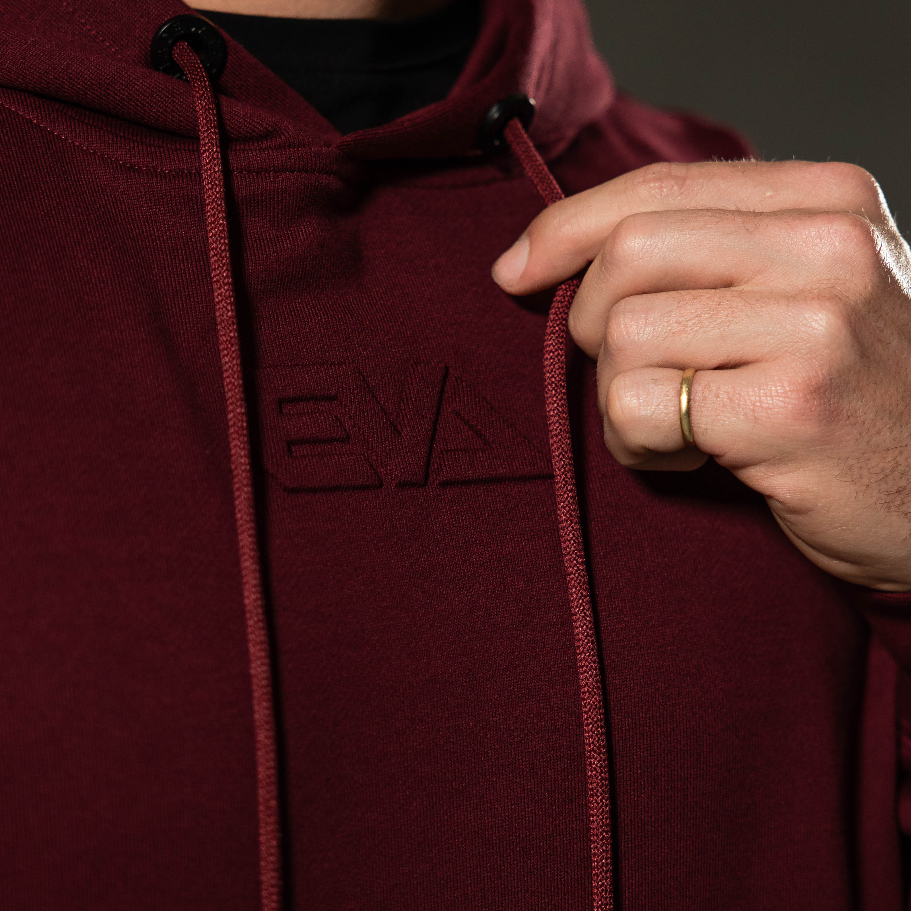 EMBOSSED French-Terry Hoodie [Red]